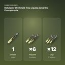 ROTULADOR UNI CHALK TIZA LÍQUIDA AMARILLO FLUORESCENTE - formato de venta: paquete de 6, caja de 12