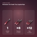 ROTULADOR UNI CHALK TIZA LÍQUIDA ROJO - formato de venta: paquete de 6, caja de 12