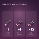 ROTULADOR UNI CHALK TIZA LÍQUIDA ROSA - formato de venta: paquete de 6, caja de 12