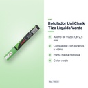ROTULADOR UNI CHALK TIZA LÍQUIDA VERDE - características principales