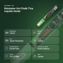 ROTULADOR UNI CHALK TIZA LÍQUIDA VERDE - resumen de atributos