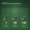ROTULADOR UNI CHALK TIZA LÍQUIDA VERDE - formato de venta: paquete de 6, caja de 12