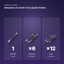 ROTULADOR UNI CHALK TIZA LÍQUIDA VIOLETA - formato de venta: paquete de 6, caja de 12