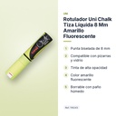 ROTULADOR UNI CHALK TIZA LÍQUIDA 8 MM AMARILLO FLUORESCENTE - características principales