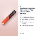ROTULADOR UNI CHALK MARCADOR DE TIZA LÍQUIDA 8 MM NARANJA - características principales