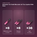 ROTULADOR UNI CHALK MARCADOR DE TIZA LÍQUIDA 8 MM ROSA - formato de venta: paquete de 6, caja de 36