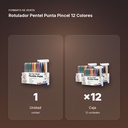 ROTULADOR PENTEL PUNTA PINCEL 12 COLORES - formato de venta: caja de 12
