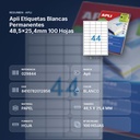 APLI ETIQUETAS BLANCAS PERMANENTES 48,5X25,4MM 100 HOJAS  - resumen de atributos