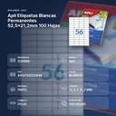 APLI ETIQUETAS BLANCAS PERMANENTES 52,5X21,2MM 100 HOJAS  - resumen de atributos