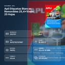 APLI ETIQUETAS BLANCAS REMOVIBLES 25,4X10MM 25 HOJAS  - resumen de atributos