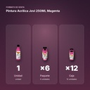 PINTURA ACRILICA JOVI 250ML MAGENTA - formato de venta: paquete de 6, caja de 12