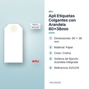 APLI ETIQUETAS COLGANTES CON ARANDELA 80X38MM - características principales