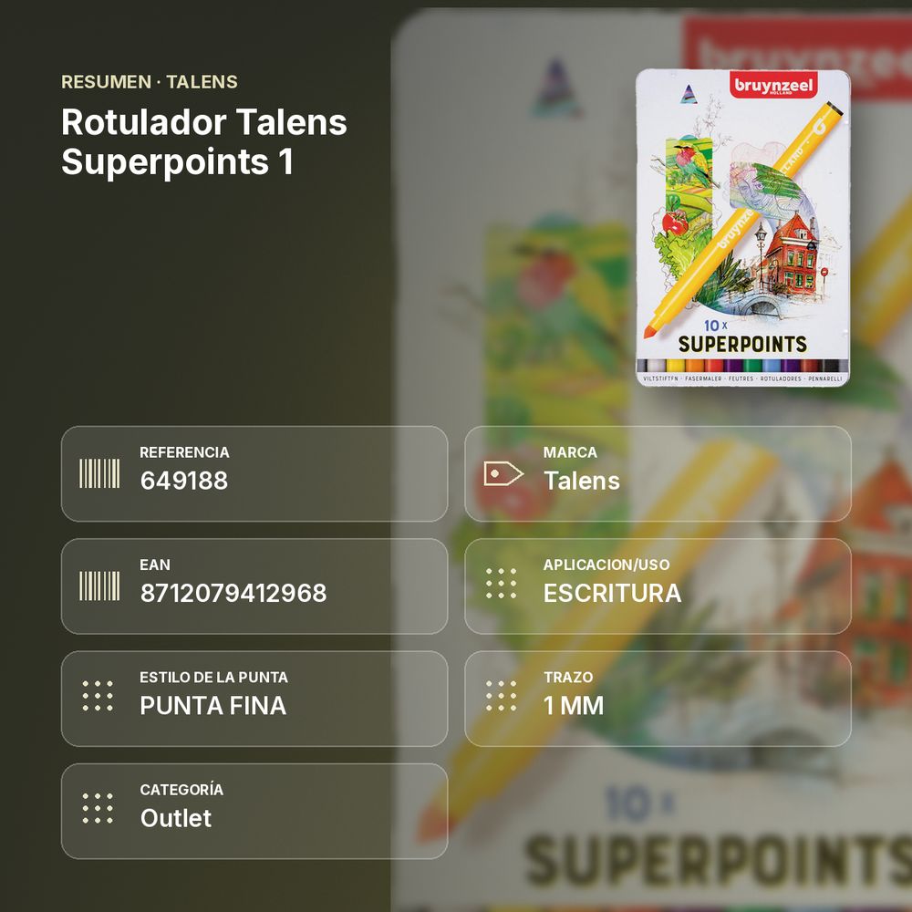 ROTULADOR TALENS SUPERPOINTS 1 - resumen de atributos