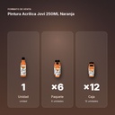 PINTURA ACRILICA JOVI 250ML NARANJA - formato de venta: paquete de 6, caja de 12