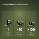 CINTA DYMO D1 19MM×7M NEGRO/AMARILLO  - formato de venta: paquete de 10, caja de 100