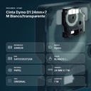 CINTA DYMO D1 24MM×7 M  BLANCO/TRANSPARENTE - resumen de atributos