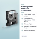 CINTA DYMO D1 9MM×7M AZUL/BLANCO - características principales