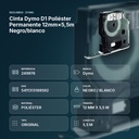 CINTA DYMO D1 POLIÉSTER PERMANENTE 12MM×5,5M NEGRO/BLANCO - resumen de atributos