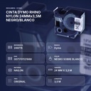 CINTA DYMO RHINO NYLON 24MMx3,5M NEGRO/BLANCO - resumen de atributos