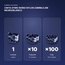 CINTA DYMO RHINO NYLON 24MMx3,5M NEGRO/BLANCO - formato de venta: paquete de 10, caja de 100