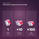 CINTA DYMO TRADICIONAL 9 MM×3M ROJO - formato de venta: paquete de 10, caja de 100