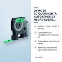 DYMO D1 S0720590 CINTA AUTOADHESIVA NEGRO SOBRE VERDE 12MMx7M  - características principales