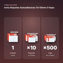 INETA ETIQUETAS AUTOADHESIVAS 12X30MM 5 HOJAS - formato de venta: paquete de 10, caja de 500