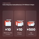 INETA ETIQUETAS AUTOADHESIVAS 31X100MM 5 HOJAS - formato de venta: paquete de 10, caja de 500