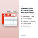 INETA ETIQUETAS AUTOADHESIVAS 8X12MM 5 HOJAS - características principales
