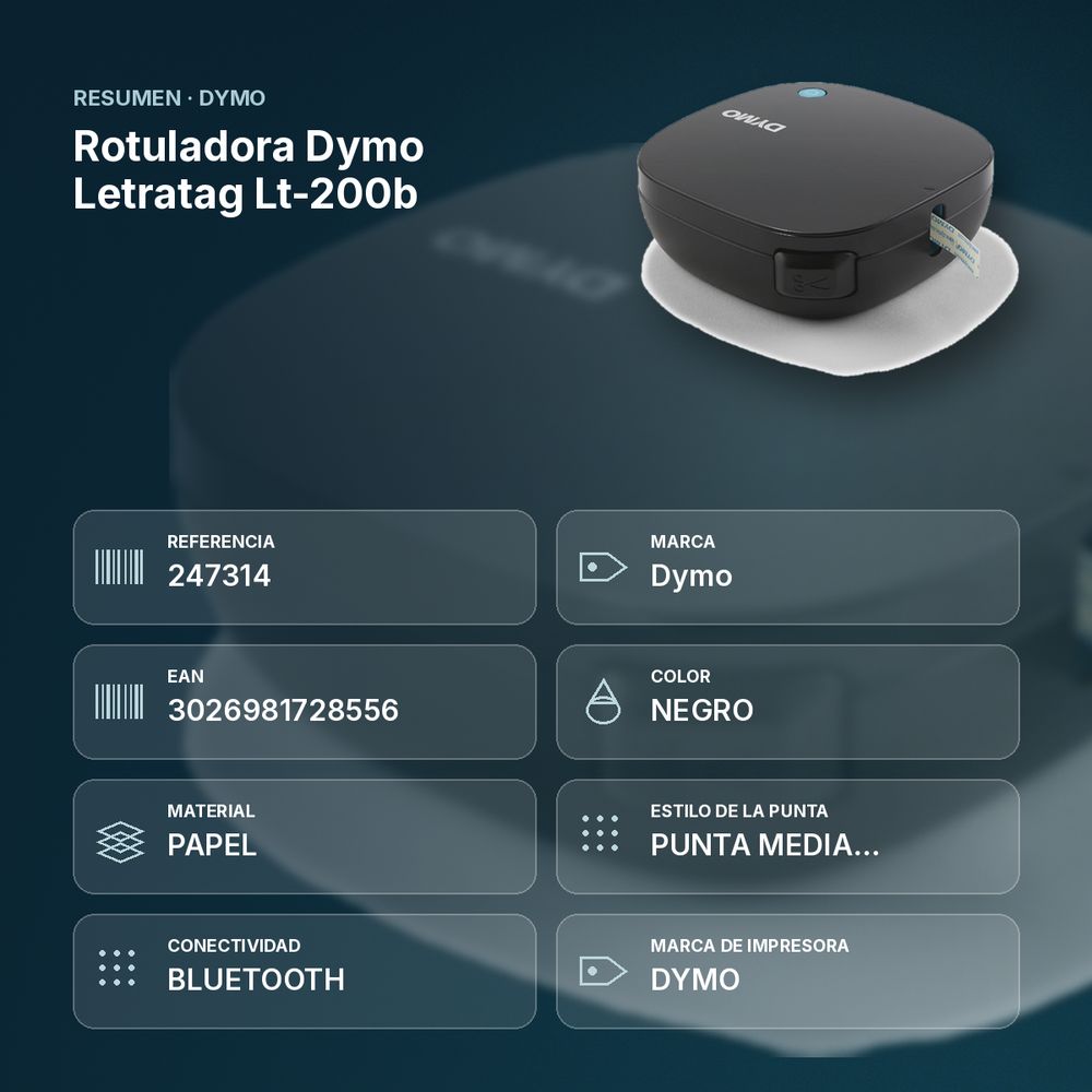ROTULADORA DYMO LETRATAG LT-200B  - resumen de atributos