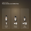 PINTURA ACRILICA JOVI 250ML PLATA - formato de venta: paquete de 6, caja de 12