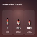 PINTURA ACRILICA JOVI 250ML ROJO - formato de venta: paquete de 6, caja de 12