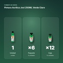 PINTURA ACRILICA JOVI 250ML VERDE CLARO - formato de venta: paquete de 6, caja de 12