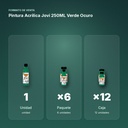 PINTURA ACRILICA JOVI 250ML VERDE OCURO - formato de venta: paquete de 6, caja de 12