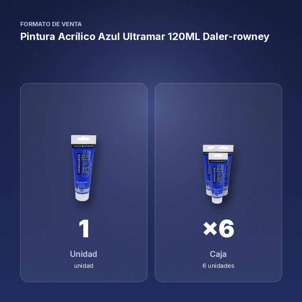 PINTURA ACRÍLICO AZUL ULTRAMAR 120ML DALER-ROWNEY  - formato de venta: caja de 6