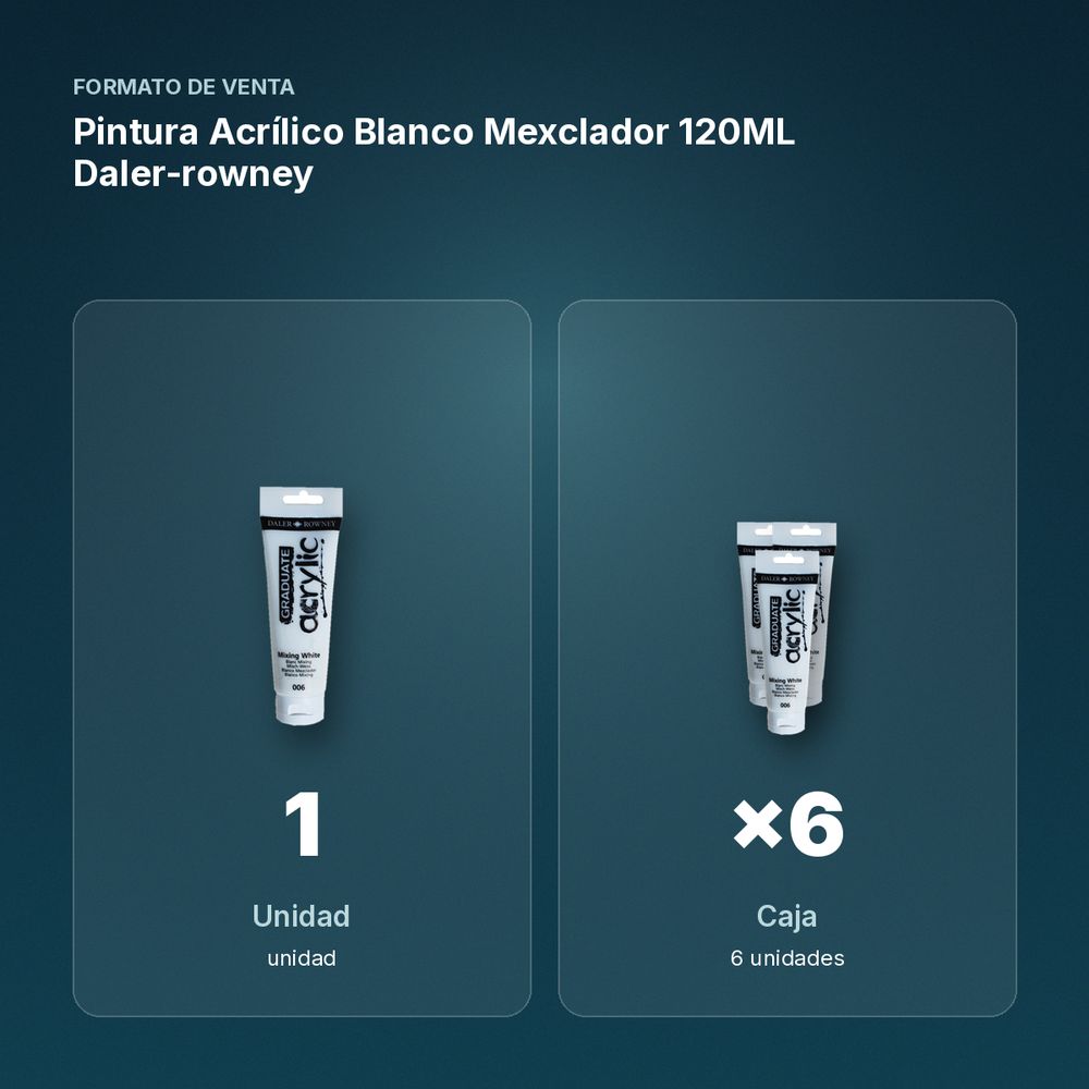 PINTURA ACRÍLICO BLANCO MEXCLADOR 120ML DALER-ROWNEY  - formato de venta: caja de 6