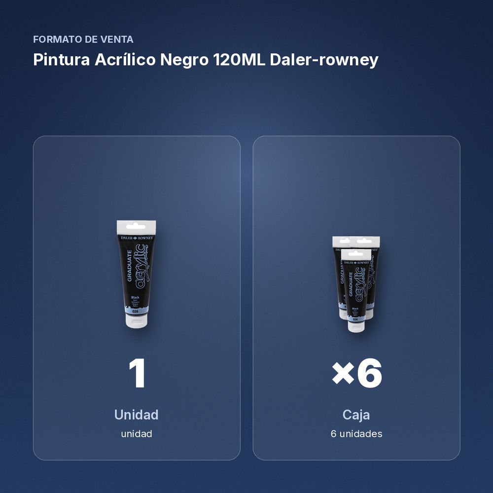 PINTURA ACRÍLICO NEGRO 120ML DALER-ROWNEY  - formato de venta: caja de 6
