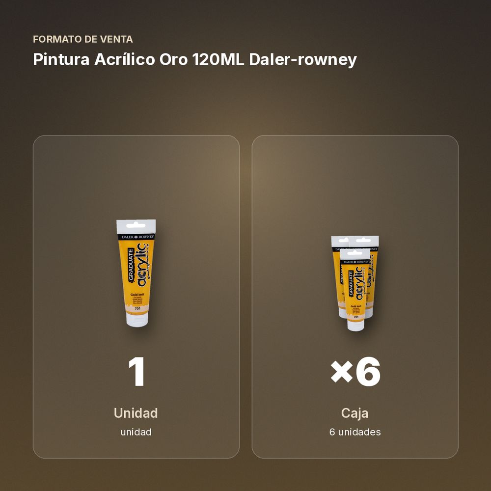 PINTURA ACRÍLICO ORO 120ML DALER-ROWNEY  - formato de venta: caja de 6