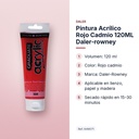 PINTURA ACRÍLICO ROJO CADMIO 120ML DALER-ROWNEY  - características principales