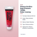 PINTURA ACRÍLICO ROJO PRIMARIO 120ML DALER-ROWNEY  - características principales