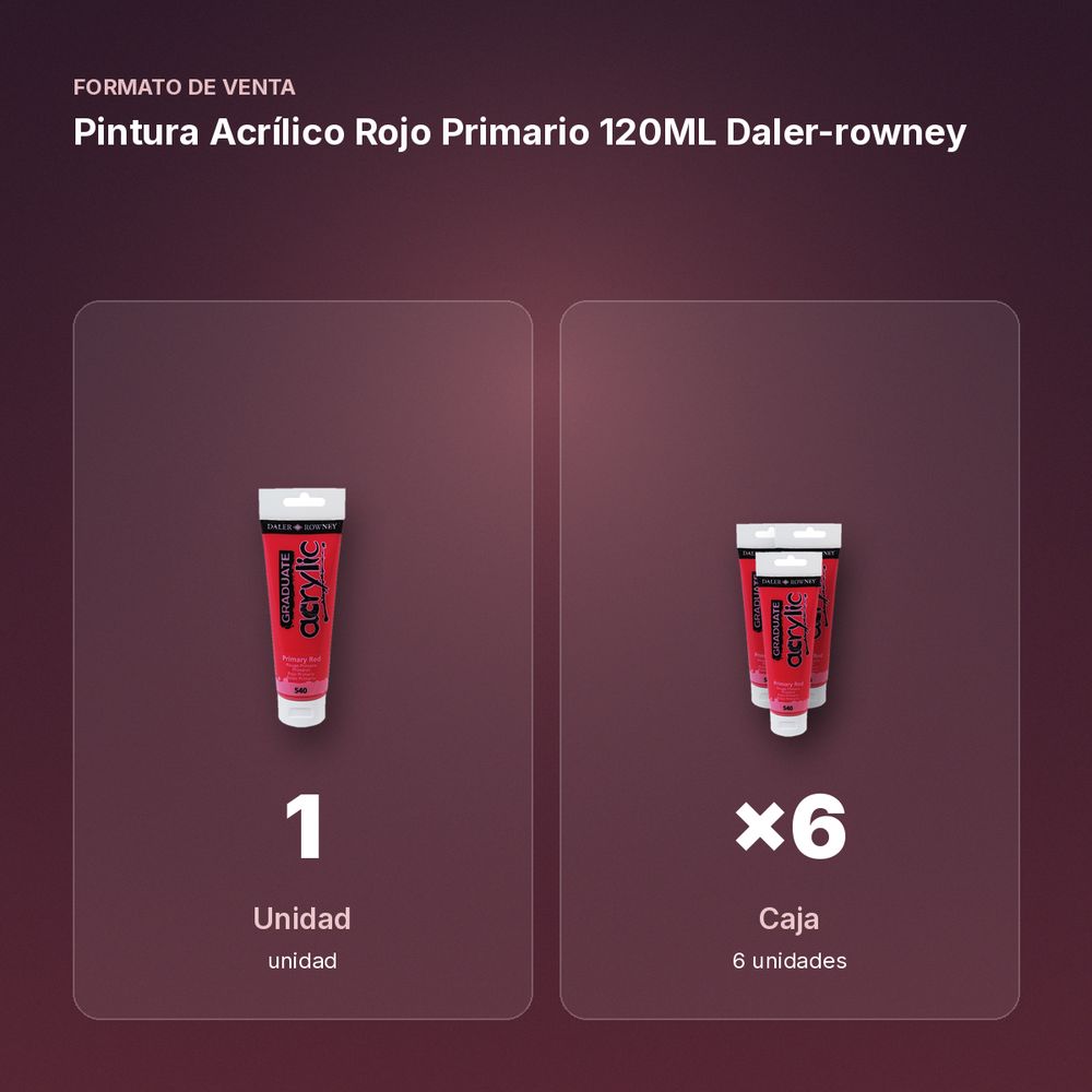 PINTURA ACRÍLICO ROJO PRIMARIO 120ML DALER-ROWNEY  - formato de venta: caja de 6