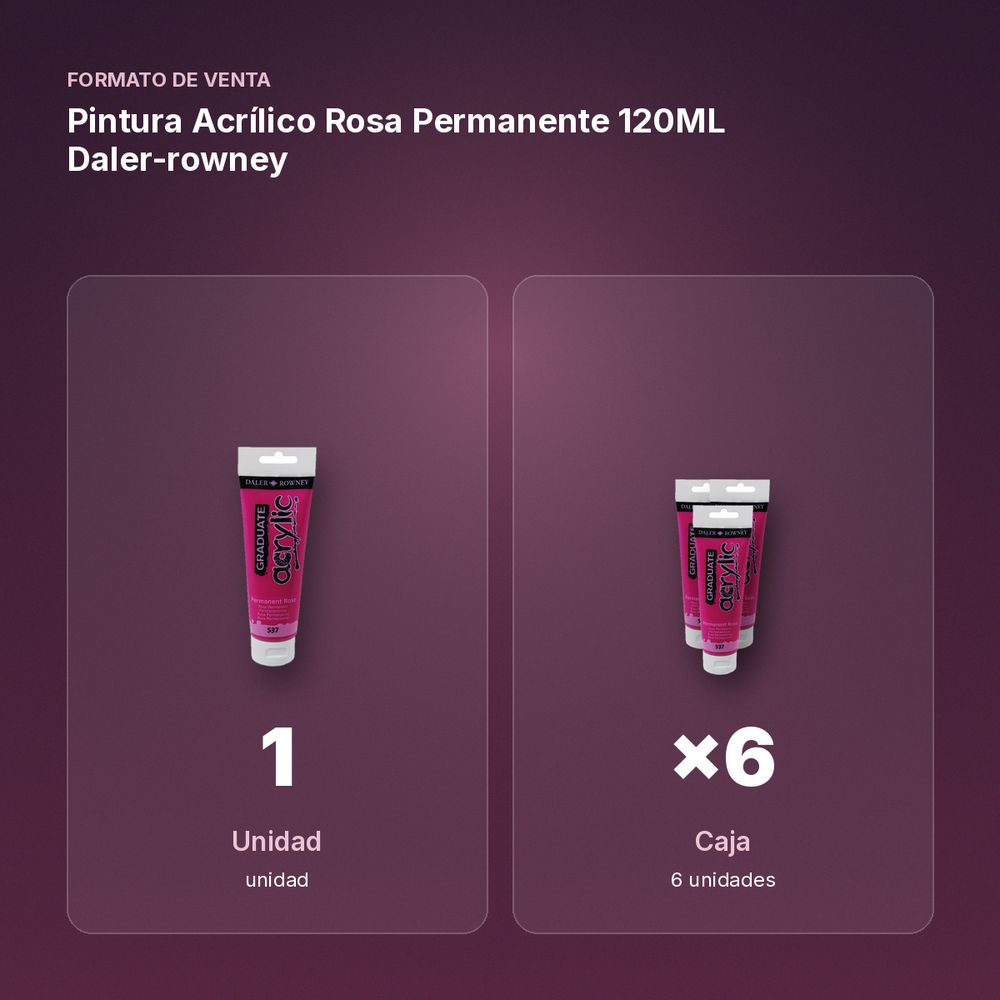 PINTURA ACRÍLICO ROSA PERMANENTE 120ML DALER-ROWNEY  - formato de venta: caja de 6