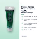 PINTURA ACRÍLICO VERDE ESMERALDA 120ML DALER-ROWNEY  - características principales