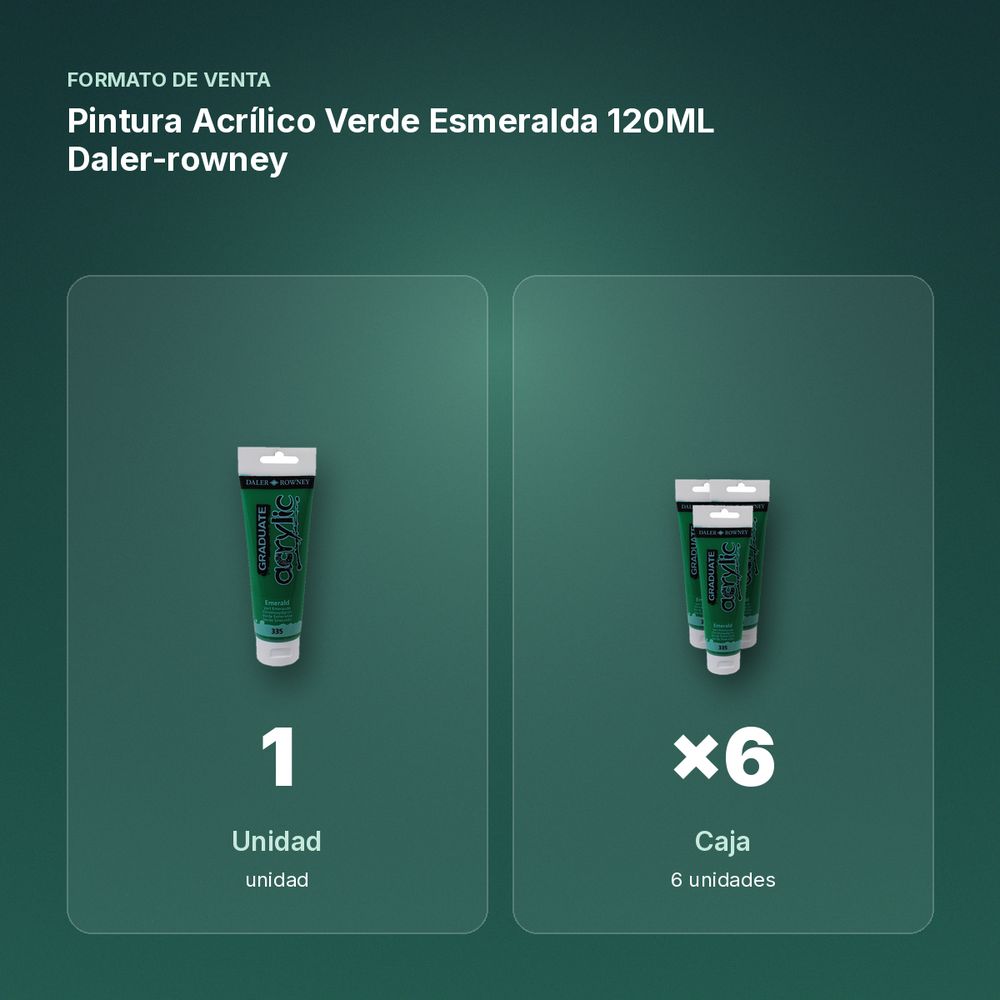PINTURA ACRÍLICO VERDE ESMERALDA 120ML DALER-ROWNEY  - formato de venta: caja de 6