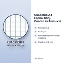 CUADERNO A4 ESPIRAL 66HJ. CUADRO 4X4MM-XXI - características principales