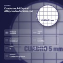 CUADERNO A4 ESPIRAL 48HJ.CUADRO 5X5MM-XXI - resumen de atributos