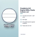 CUADERNO A4 ESPIRAL 66HJ. PAUTA 3,5MM-XXI - características principales