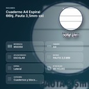 CUADERNO A4 ESPIRAL 66HJ. PAUTA 3,5MM-XXI - resumen de atributos