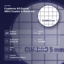 CUADERNO A5 ESPIRAL 48HJ CUADRO 5X5MM-XXI - resumen de atributos