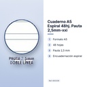CUADERNO A5 ESPIRAL 48HJ. PAUTA 2,5MM-XXI  - características principales